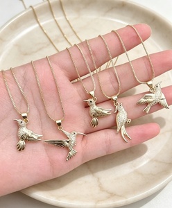 Animal jewelry Bird Pendant <b>Necklace</b> Zircon <b>Hummingbird</b> charm for Women Daily Fashion Jewelry Gift - Product Image 1