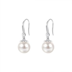 Anting-anting gantung zircon mutiara alloy, desain simpel modis, terlaris lintas negara, nuansa mewah elegan, anting wanita mewah ringan. - Product Image 1