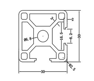 Алюминиевый экструзионный профиль серии 3030F, 6000, светодиодный, с ЧПУ, анодированный угол 6000, с черными серебряными дверями, гибкой резкой штамповкой - Product Image 2