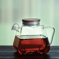 Bouteille d'eau en verre borosilicate grande capacité, résistante à la chaleur et au froid, compatible eau bouillante et réfrigérateur, pichet à large ouverture pour infuser le thé