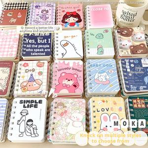 Cuaderno Espiral con Diseño de Flores de Dibujos Animados, Papelería para Estudiantes, Mini Cuaderno Portátil A7, Venta al Por Mayor - Product Image 1