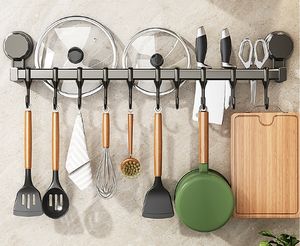 Estante de Cocina de Doble Barra con 6/8/10/12/14 Ganchos, Autoadhesivo con Ventosa, Multifuncional - Product Image 2