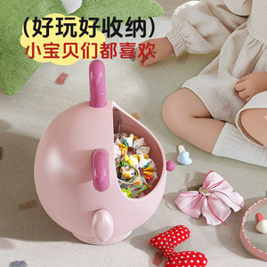 Creative Cartoon Rabbit Hair Accessory Storage Box Plastic Covered Desk Organizer for Office or Bedroom Use - Product Image 3