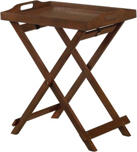 Table d'appoint en bois avec <span class=keywords><strong>plateau</strong></span> amovible, design pliable, facile à ranger, structure à <span class=keywords><strong>pieds</strong></span> croisés, forte capacité de charge - Product Image 1