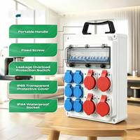 Caja de Distribución de Energía Multiusos a Prueba de Agua con Cubierta de Protección, 380v, para Obras de Construcción, Eventos, Festivales al Aire Libre