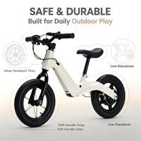 Nouveau vélo électrique d'équilibre pour enfants en alliage d'aluminium, freins à double disque, roues de 12 pouces, cadre entièrement antichoc, commande intelligente