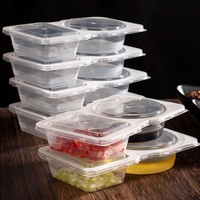 MOQ 25 Pièces – Gobelet à Sauce en Plastique 2 Compartiments, Récipient d'Assaisonnement, Boîte à Trempette pour Sauces Chili à Emporter, Étanche avec Couvercle Articulé