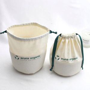 Wholesale Eco-Friendly Cotton Linen Candle Round Bottom <b>Drawstring</b> Bag Ribbon Custom Logo Printed Muslin Cotton Candle <b>Pouch</b> - Product Image 3