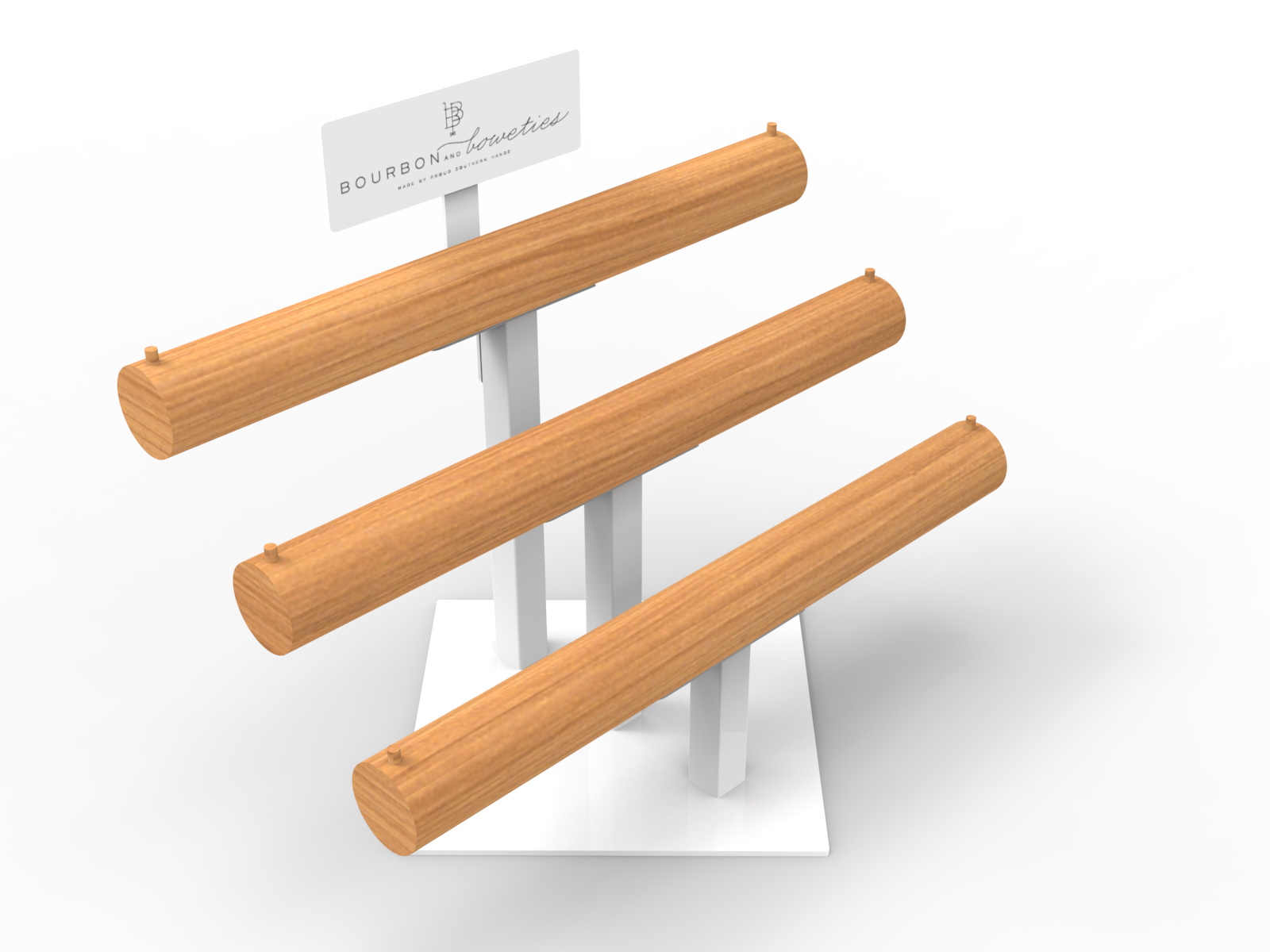 Wood Foldable for Hand Chain Display Stand with Ladder Shelf and Base for Retail Store — view 5