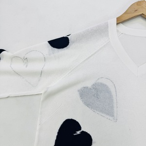 Design francese senso ZV classico Cardigan da <span class=keywords><strong>donna</strong></span> a forma di cuore in <span class=keywords><strong>lino</strong></span> lavorato a <span class=keywords><strong>maglia</strong></span> comodo e traspirante maglione lungo tutto Match - Product Image 4