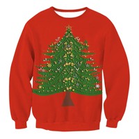 Oem/odm Festive Tree & Deer Pattern Ugly Christmas Sweater Men Sweater Pull-over tricoté pour hommes