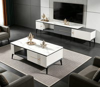 Meubles de maison, nouveau design, meuble TV en MDF et table basse avec rangement, vente en gros, excellent meuble TV moderne de luxe sur mesure