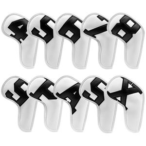 Accesorios de Golf al por Mayor, Fundas para Palos de Golf de Cuero PU, Fundas para Hierros de Golf con Caracteres Negros sobre Fondo Blanco - Product Image 1