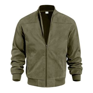 Maxfree Casual Stand Collar Coat Autumn Solid Color Plus Size <b>Jacket</b> for <b>Men</b> - Product Image 6