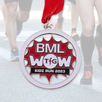 Haute qualité personnalisé 3D médaille d'or Marathon Sport & course à pied trophées sublimation blancs médaille ruban