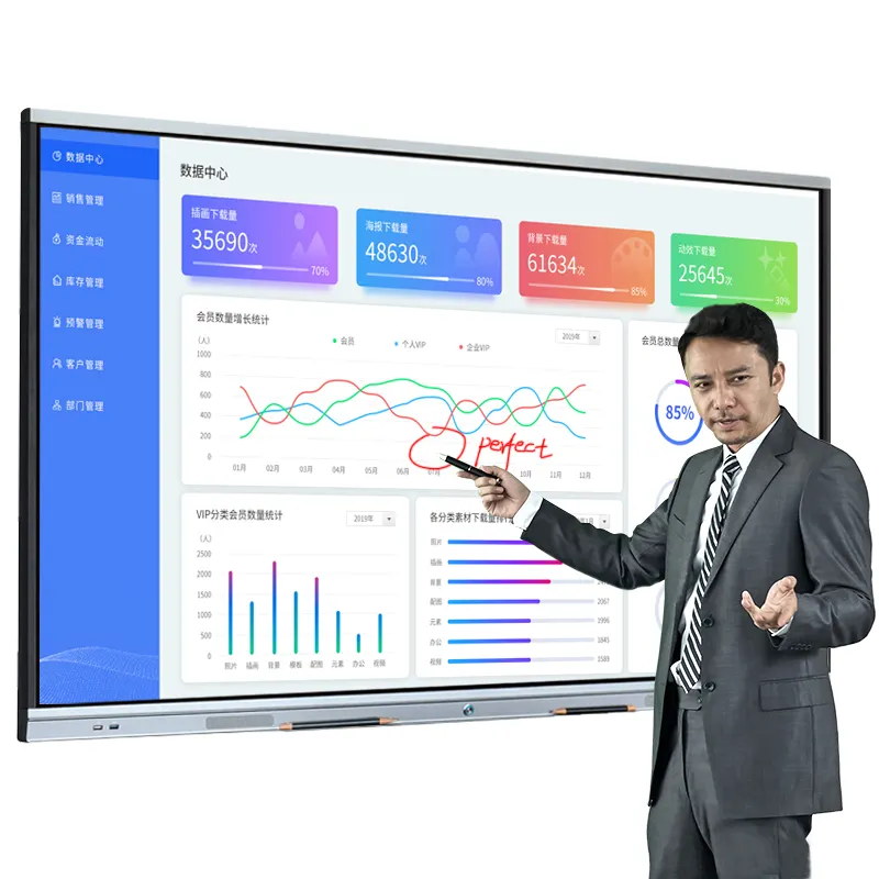 LONDON 65 75 86 98 Zoll 4K interaktives Flachbildschirm multifunktionaler Touchscreen Whiteboard intelligenter Digital-Display