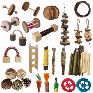 Juguetes para Hámsteres, Juguetes para Cobayas, Suministros para Masticar para Conejos, Juego Combinado de Juguetes para Loros - Product Image 1