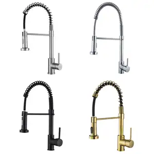 Gold Sprayer Commercial Single Handle Golbeach Contemporary Kitchen Sink Pull Down Brass Kitchen Faucet