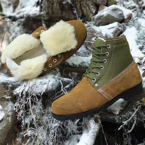 Botas de Nieve para Hombre, Invierno, Forro Polar, Cuero, Cálidas, Resistentes, para Uso en Exteriores - Product Image 2