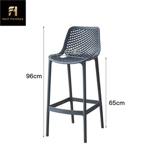 Tabourets de comptoir de cuisine à dossier haut beige design italien Offre Spéciale en gros Chaises de café en plastique pour restaurant bar salon - Product Image 6