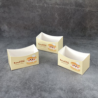 Conteneur en papier pour desserts de boulangerie avec poignée pour soufflé, beignets, dorayaki, pâtisseries, collations, boîte à emporter et solution sac en papier