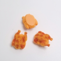 100 pièces de cabochons en résine à dos plat, simulation de poulet frit miniature mignon, pour loisirs créatifs DIY, scrapbooking et accessoires pour maison de poupée miniature