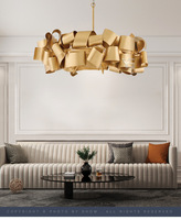 Lustre LED moderne de luxe, design minimaliste italien, noir, rond, pour salon et salle à manger