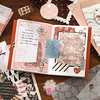 Kit de Diario de Flores Vintage en Acuarela Simno, Caja Completa de Suministros para Scrapbooking Floral con Cuaderno y Pegatinas PET