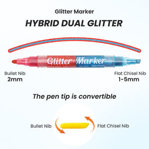 2025 हॉट सेलिंग 8 पीसी 16-रंग दोहरी टिप्स पेंट ग्रिफिटी स्थायी रंगीन निर्माता सेट सिरेमिक ग्लिटर कला पेंट मार्कर पेन - Product Image 5