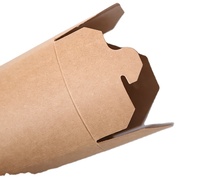 Emballage alimentaire kraft jetable imprimé personnalisé de 16oz 26oz 32oz Boîte à emporter en papier pour pâtes de riz et nouilles chinoises avec poignée