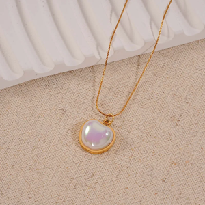 Elegante Collar con Colgante Geométrico para Mujer, Acero Inoxidable 304, Chapado al Vacío en Oro Real de 18K, Acrílico, Joyería que No se Destiñe - Product Image 6