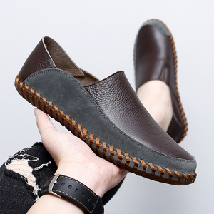 Chaussures Mocassins Personnalisables Logo Grande Taille en Pur Cuir Véritable Cousues Main pour Hommes Conduite et Marche Décontractée - Product Image 5