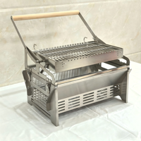 Petit barbecue pliable en acier inoxydable, montage facile, design pliable, barbecue au gaz ou au charbon de bois pour le camping en plein air