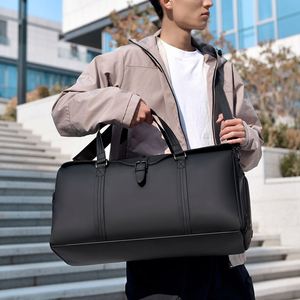 Sac de sport de grande capacité, style décontracté simple, sac de voyage en PU avec fermeture à glissière pour les voyages - Product Image 2
