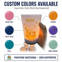 Lanière lumineuse en plastique avec logo personnalisé, gobelet LED lumineux activé par le liquide avec sangle, gobelet de 12/14/16 oz pour bar, décoration de fête