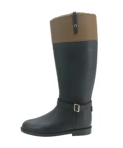 Botas de PVC personalizadas, Botas de lluvia negras para mujer, botas ligeras impermeables hasta la rodilla para mujer