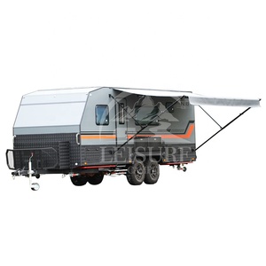 Caravane tout-terrain moderne pour aventures en plein air, design à coque rigide, auvent, salle de bain, double essieu, capacité 2 personnes pour les voyages sur route - Product Image 1