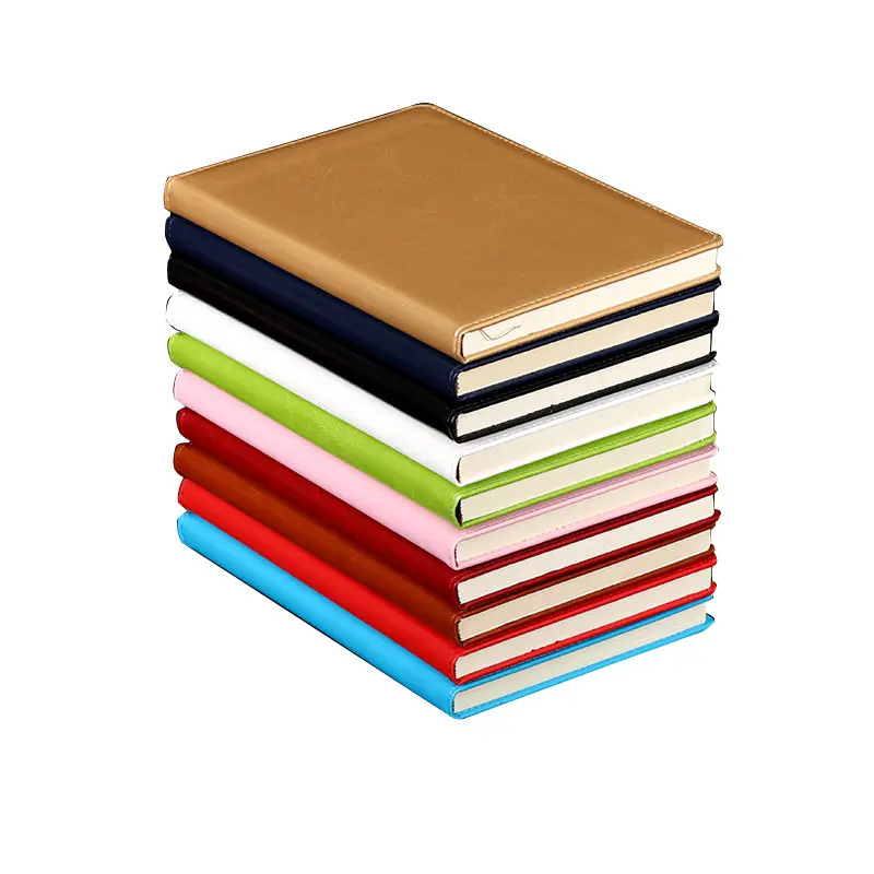 Hot sell wholesale simple leather sewing binding office school stationery A5 customized thickened notebook