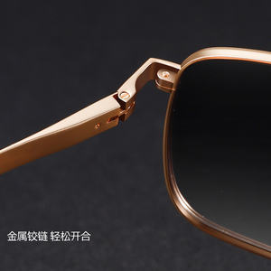 Gafas de Sol de Diseño para Hombre, Metálicas, Vintage, para Conducir, con Protección UV400, Polarizadas, TAC, Doradas y Plateadas - Product Image 4