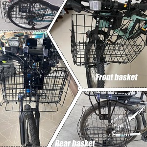 Cesta delantera <span class=keywords><strong>plegable</strong></span> <span class=keywords><strong>para</strong></span> <span class=keywords><strong>bicicleta</strong></span> Cesta de alambre <span class=keywords><strong>para</strong></span> <span class=keywords><strong>bicicleta</strong></span> con asas Fácil instalación en el manillar delantero - Product Image 5