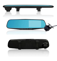 Caméra de tableau de bord T600, résolution 720P, écran TN de 4.19 pouces, boîte noire, rétroviseur, double objectif, enregistreur de voiture dvr, prix d'usine