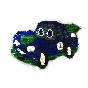 Bordado Lentejuelas Coche de dibujos animados Ropa para niños Sudadera decoración bordada Cambio de color de doble cara - Product Image 4