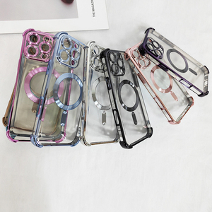 Étui de téléphone de haute qualité à bas prix, série 17, gel de silice liquide, plaqué or, protection magnétique anti-chute, support de cadre d'appareil photo - Product Image 2