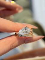 Nouvelle arrivée, bague en or jaune 18 carats avec diamant cultivé en laboratoire, bijoux fins, vente en gros et au détail