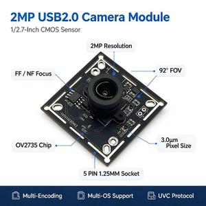 Module de caméra carré USB2.0 OV2735 2MP 1080P 95 ° Capteur CMOS DFOV 30FPS 1/2,7 pouces pour appareil embarqué de reconnaissance faciale - Product Image 1