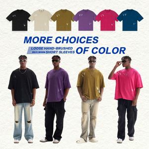 เสื้อยืดผู้ชายผ้าฝ้ายวินเทจฟอกสีได้ไซส์ใหญ่พิเศษใส่ได้ทั้งผู้ชายและผู้หญิง260Gsm หรูหรา - Product Image 3