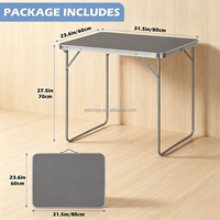Table pliante rectangulaire moderne en aluminium argenté pour l'extérieur, légère et portable pour le camping