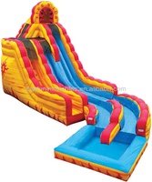 Toboggan en PVC toboggan gonflable à air gonflable grande courbe vague rebond toboggan aquatique vente