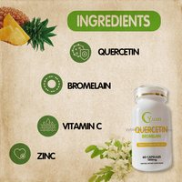 Supplément alimentaire de haute qualité Système immunitaire équilibré Quercétine avec bromélaïne Vitamine C capsules de zinc
