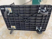 Carretilla de Plataforma Plegable de 60x90cm, Carro de Carga Resistente de 300kg con 4 Ruedas de Goma para Manejo de Materiales Industriales